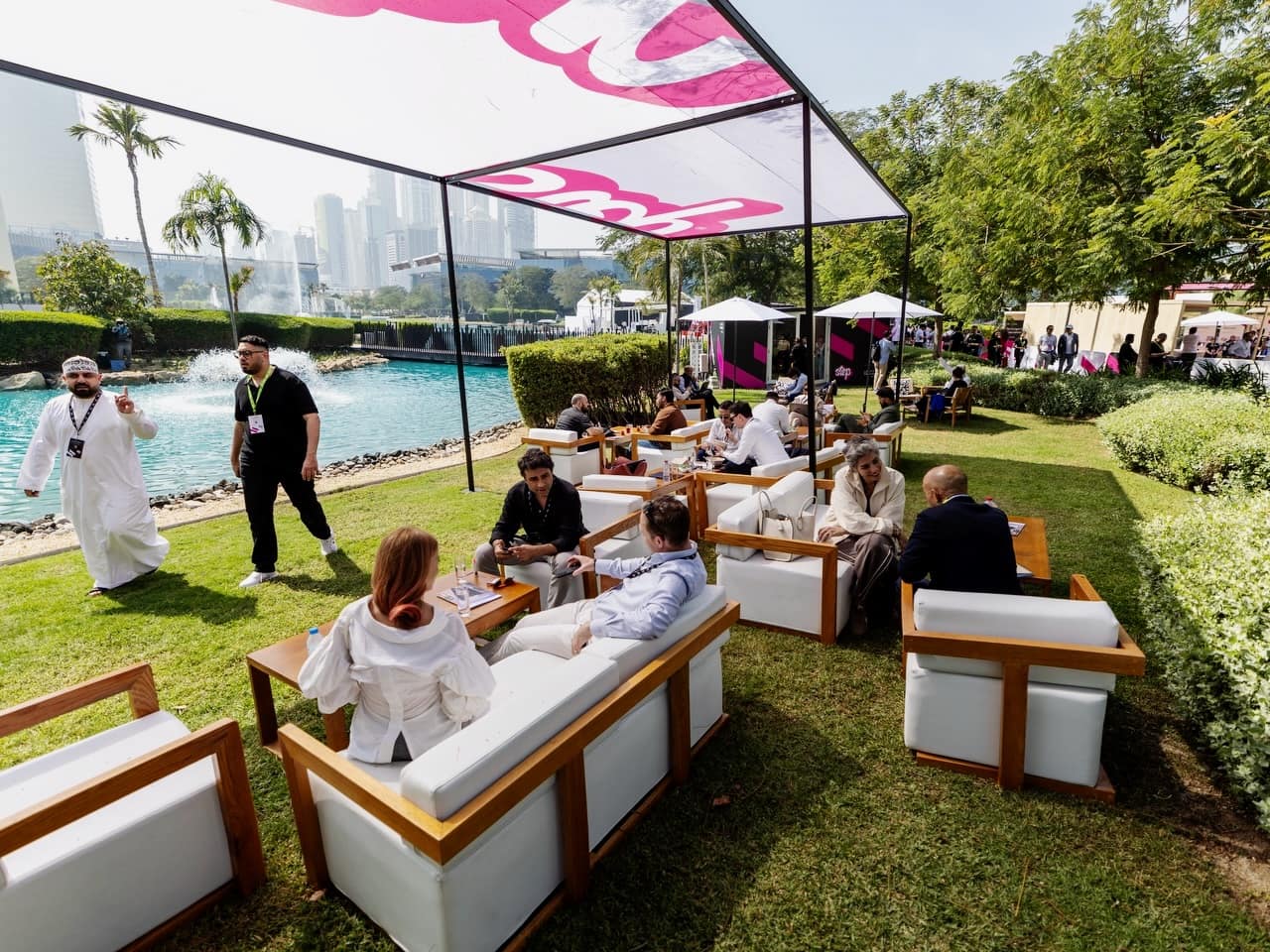 The lakeside lounge at Dubai Internet City